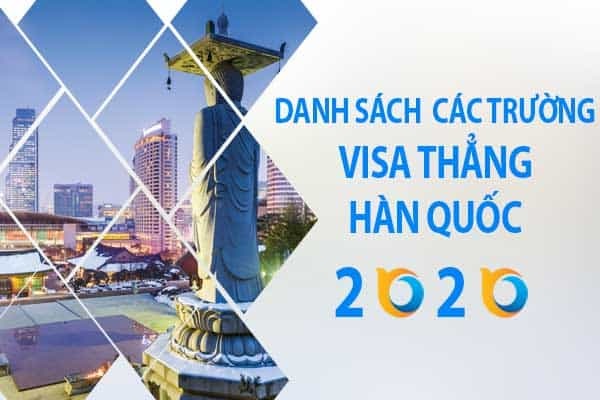 Danh sách các trường visa thẳng Hàn Quốc mới nhất 